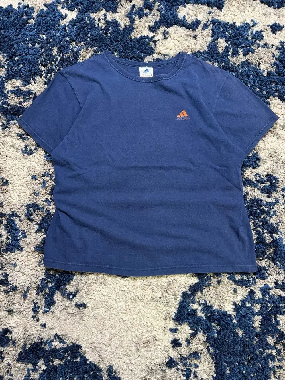 Adidas 90s Vintage Blue Short Sleeve Shirt Sz L